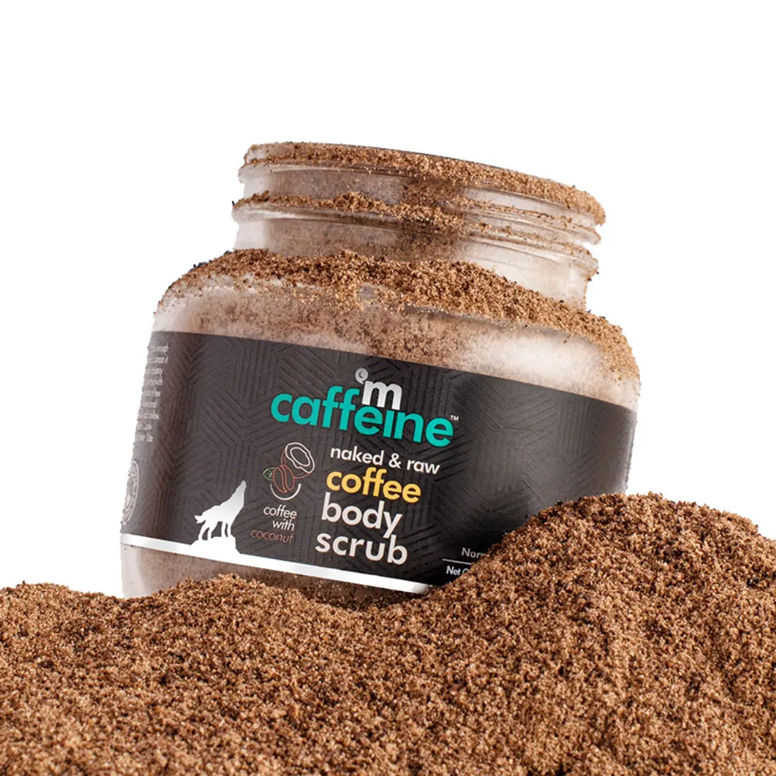 mCaffeine naked & raw Coffee Body Scrub With Coconut | For Women & Men | De-Tan Bathing Scrub with Coconut Oil, Removes Dirt & Dead Skin from Neck, Knees, Elbows & Arms - 100 gm