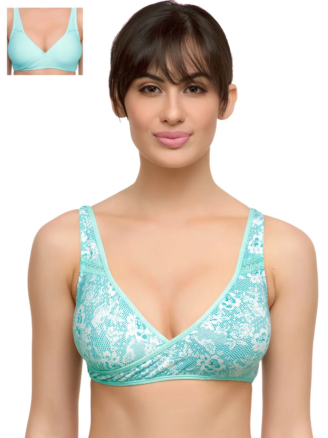 Inner Sense Inner Sense Organic Antimicrobial Sleeping/Feeding Bra Pack Of 2 - Blue