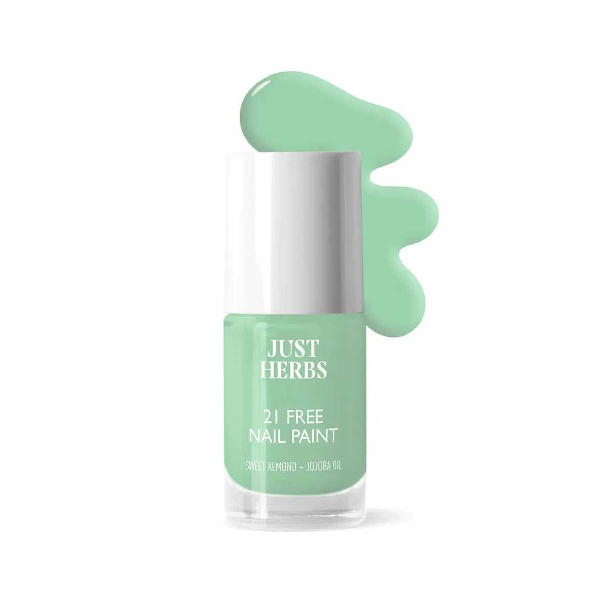 Just Herbs Nail Polish 21 Chemical Free Formula, Quick Dry, Glossy, Mint Green - 6ml