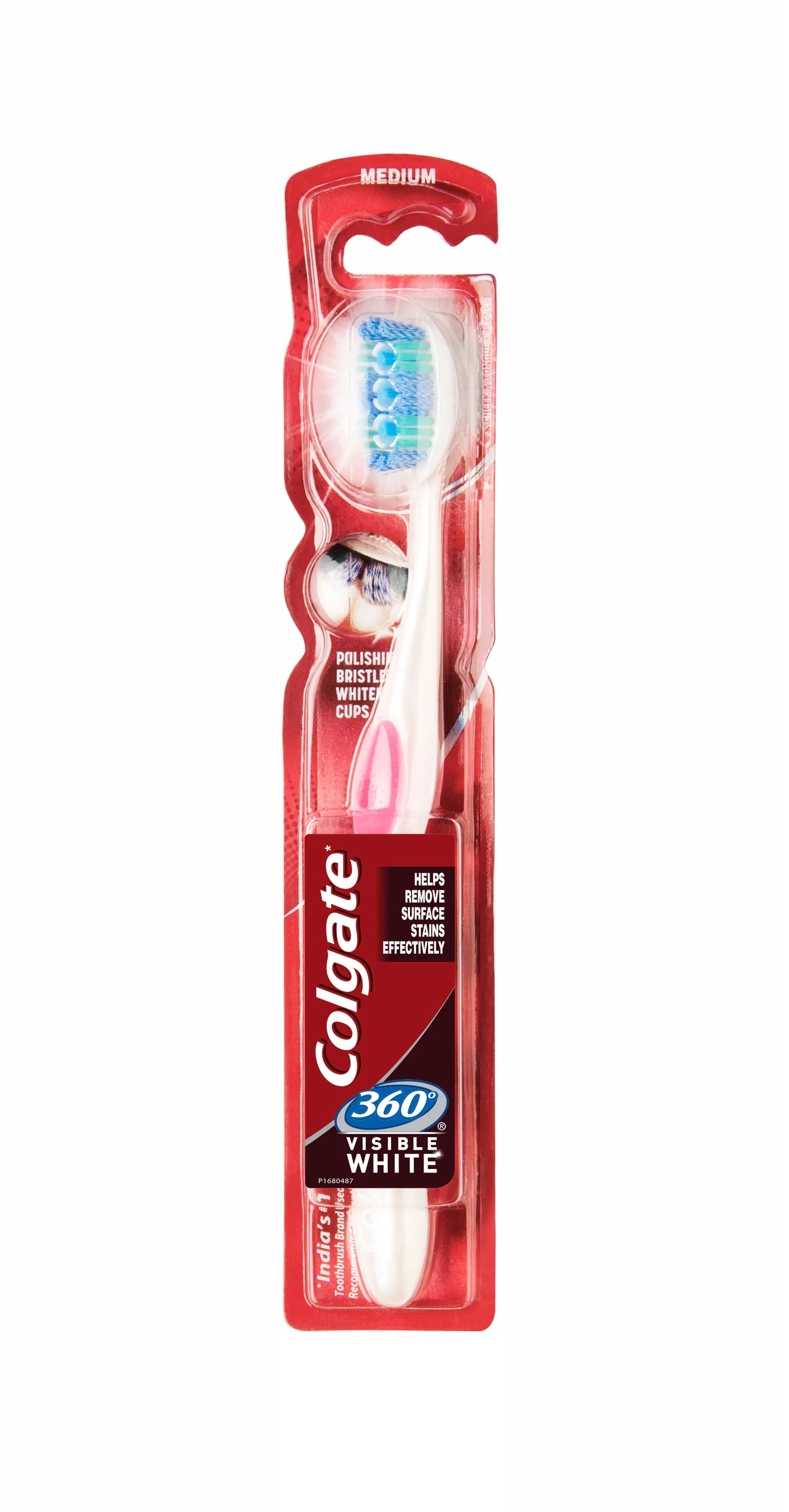 Colgate 360 Visible White Bristle Toothbrush - 1 Pc