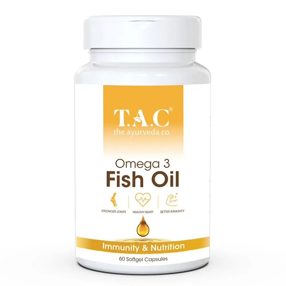 TAC - The Ayurveda Co. Fish Oil Capsules for Strong Joints & Immunity - 60 Softgel Capsules