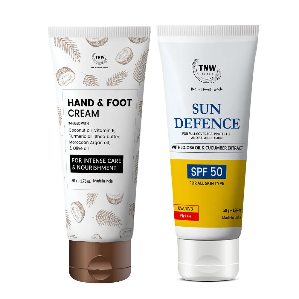 TNW The Natural Wash Hand & Foot Cream + SPF 50 Sunscreen Combo