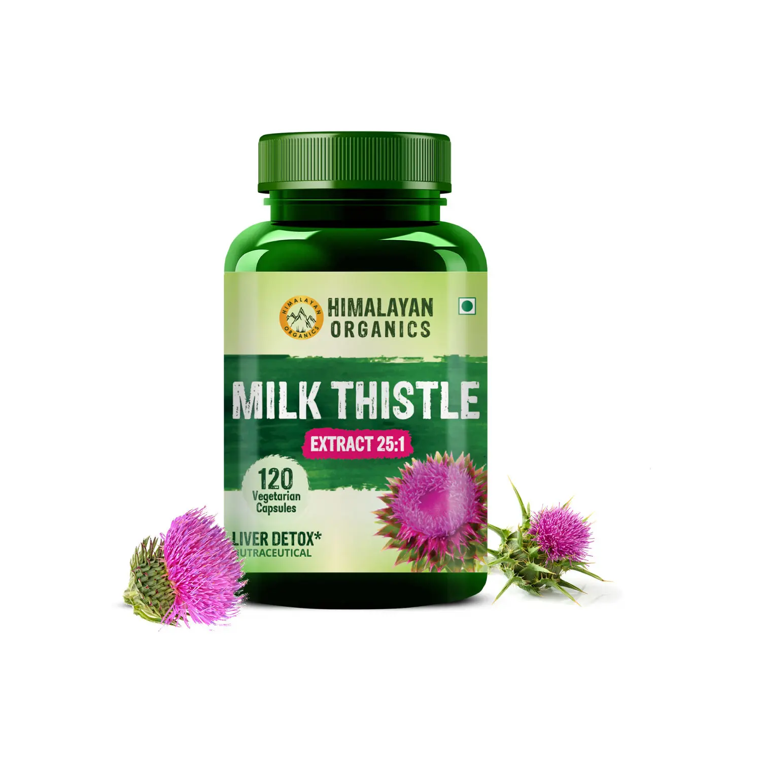 Himalayan Organics Milk Thistle Extract Silymarin 800mg/Serve-120 Veg Capsules