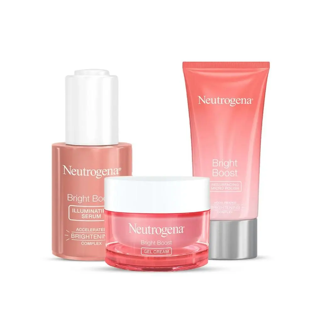 Neutrogena Bright Boost Illuminating Serum 30ml & Neutrogena Bright Boost Micro Polish 75g & Neutrogena Bright Boost Gel Cream 50g