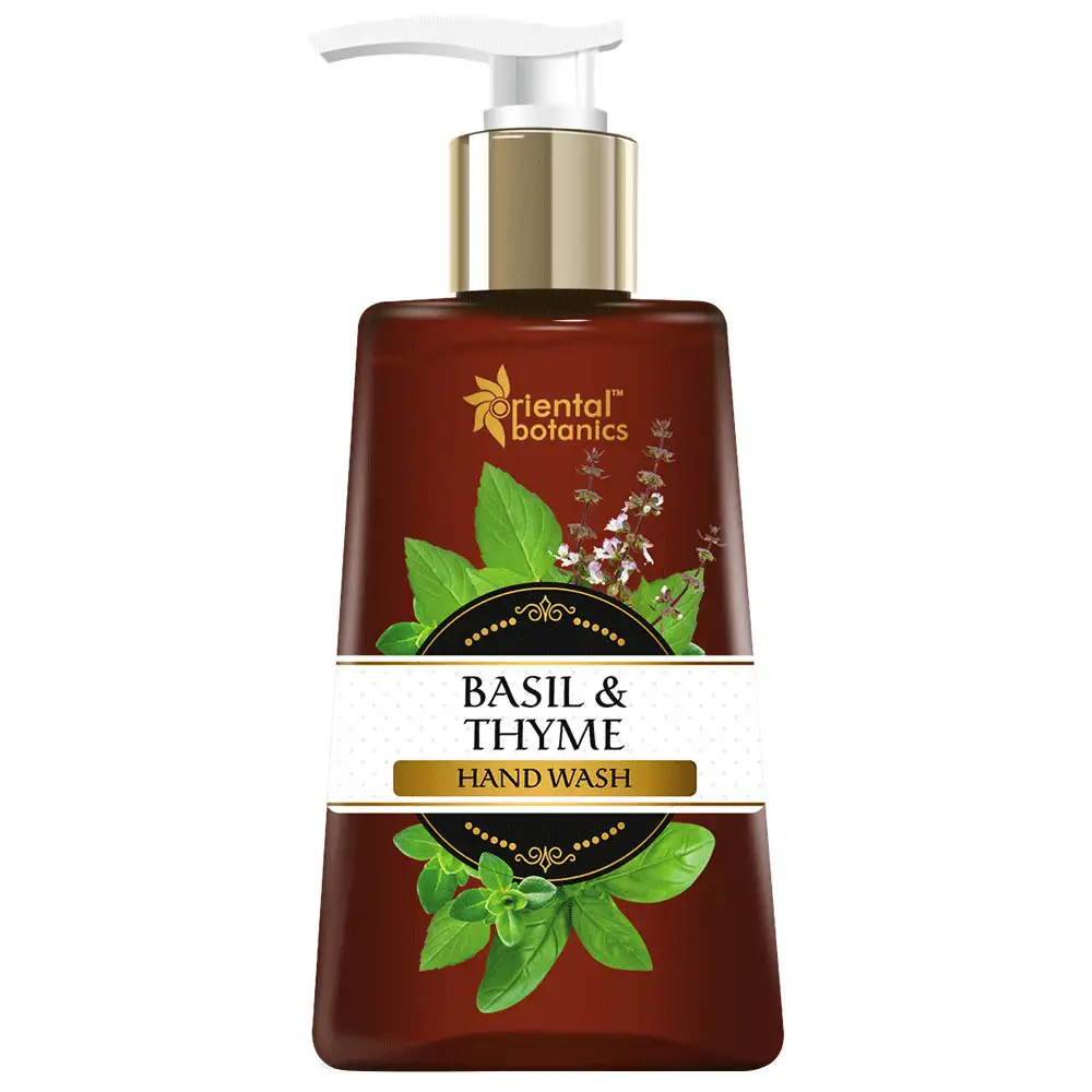 Oriental Botanics Basil & Thyme Hand Wash,  Fragrance Free  250 ml  with Shea Butter