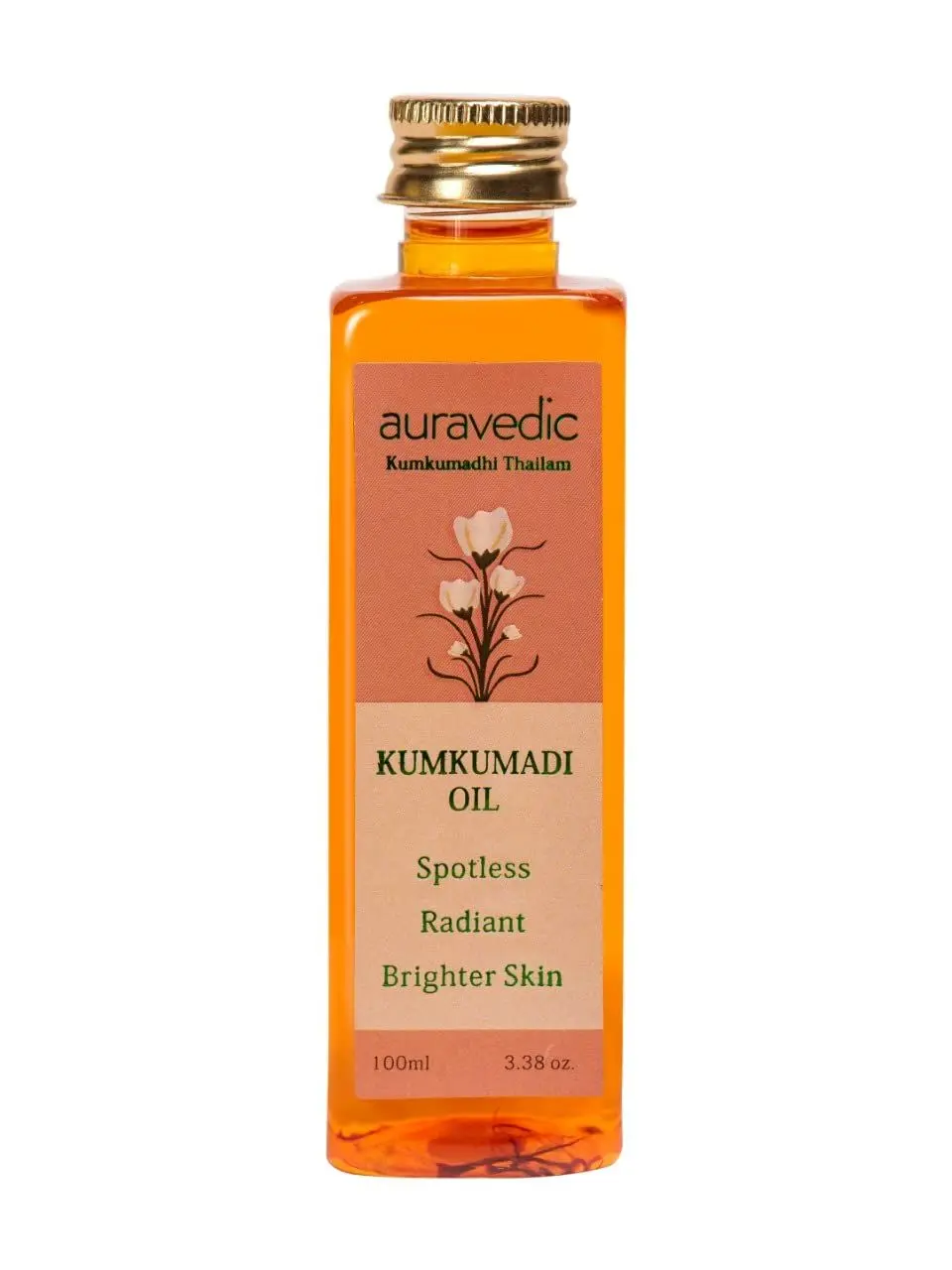 Auravedic Kumkumadi Oil 100ml.Kumkumadi Face oil for Glowing Skin. Kumkumadi Tailam for Pigmentation,Dark Spots,Skin Whitening,Skin Brightening,Skin Lightening for Women / Men