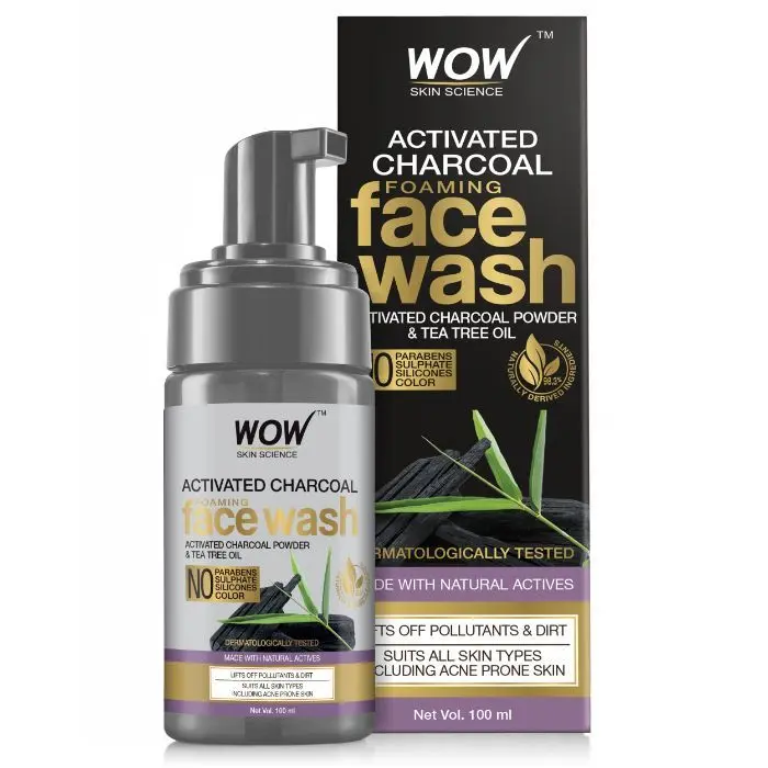 WOW Skin Science Activated Charcoal Foaming Face Wash - (100 ml)