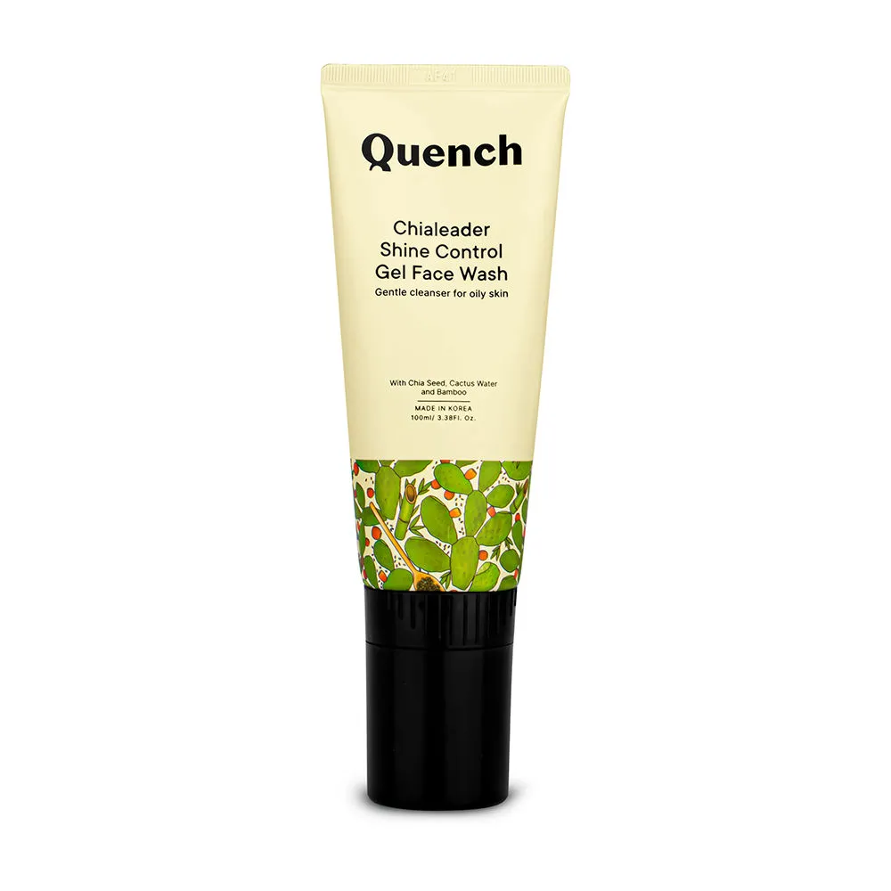 Quench Chialeader Shine Control Gel Face Wash In-Built Silicone Brush For Gentle Exfoliation