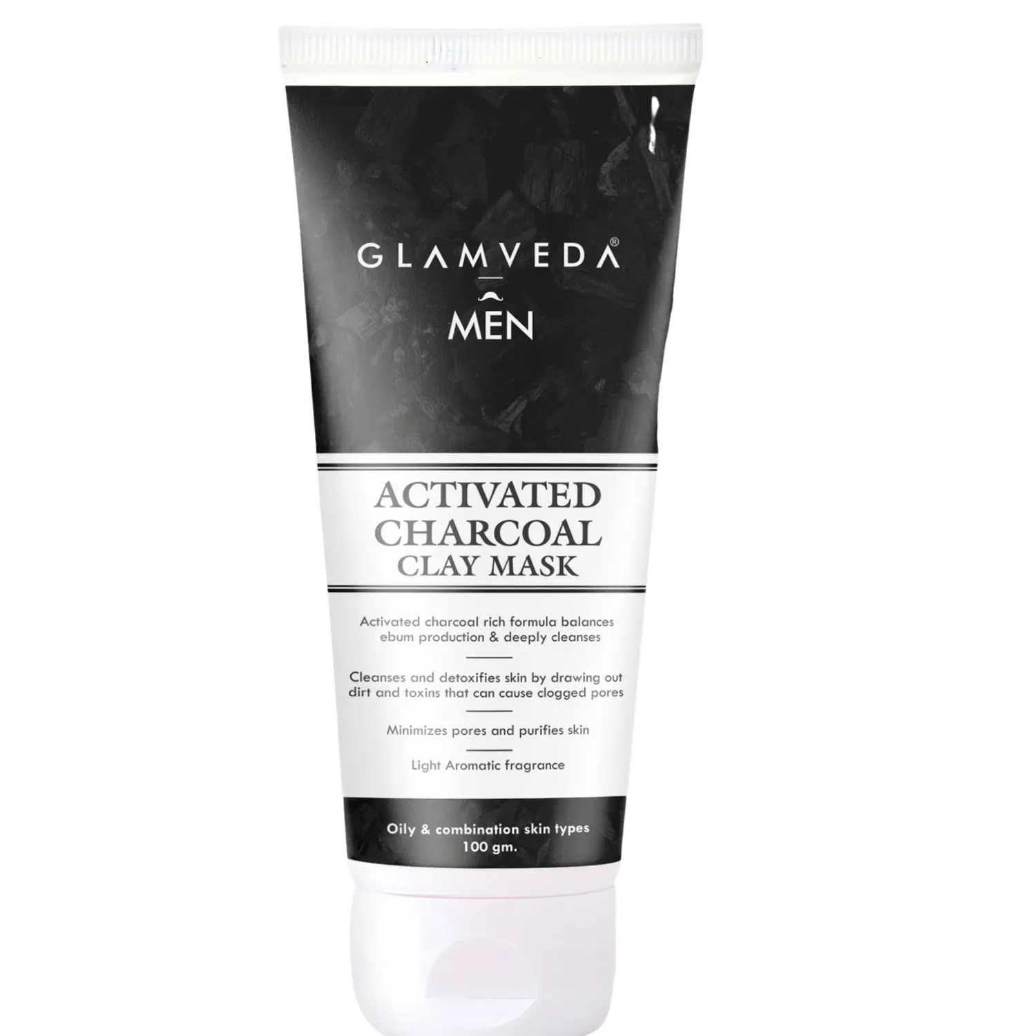 Glamveda Men Activated Charcoal Detox Clay Mask (100 ml)