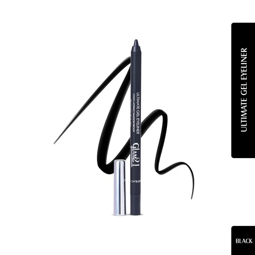 Glam21 Gel Eyeliner Long Lasting Kajal | Smudge Proof |Intense Black With Matte Finish | 1.5 gm