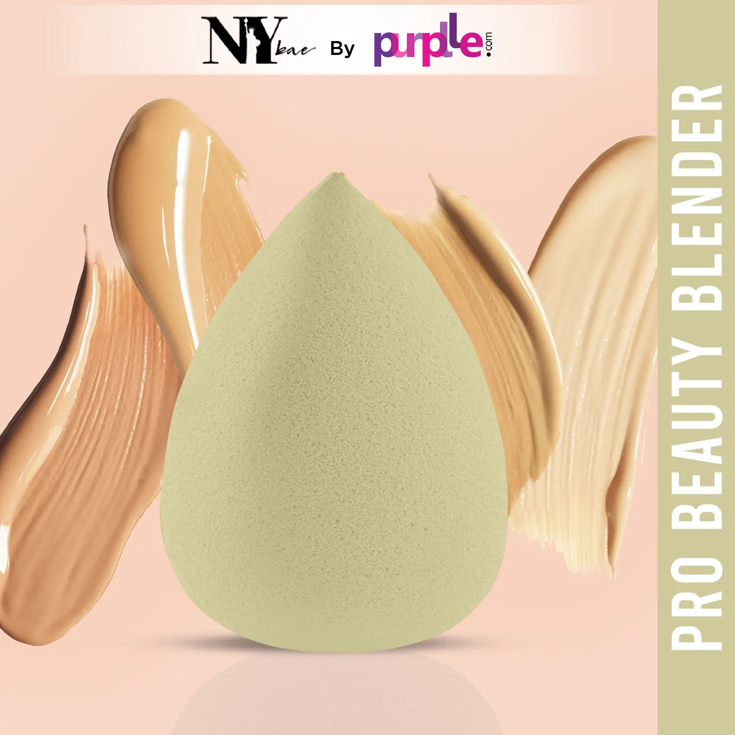 NY Bae Pro Beauty Blender | Makeup Sponge | Flawless Finish | Maximum Coverage - Peach