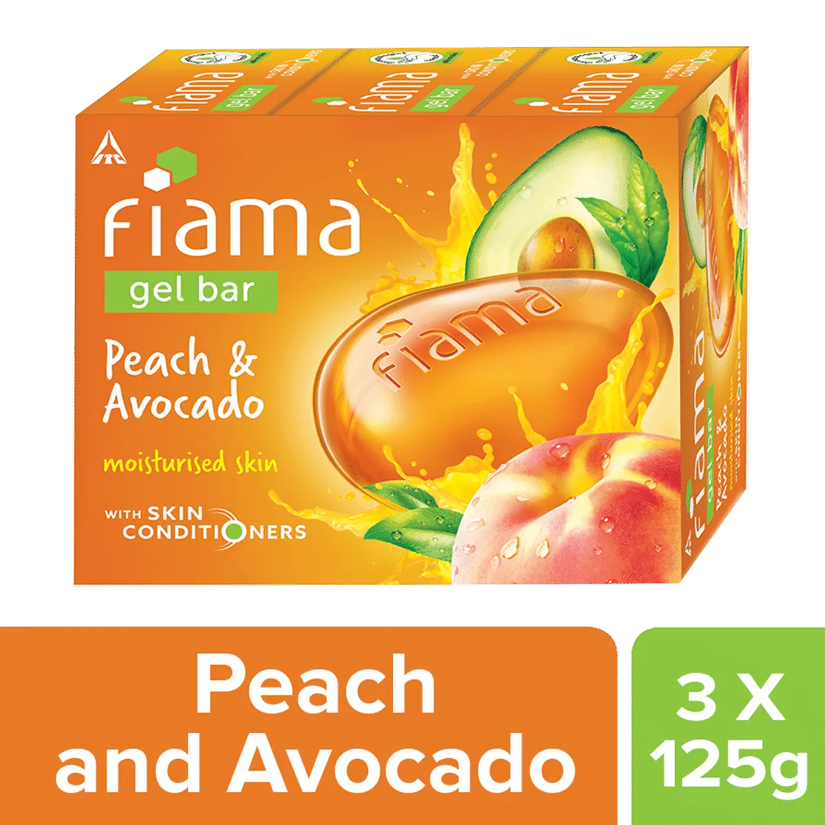 Fiama Peach & Avocado Gel Bar (Pack Of 3)