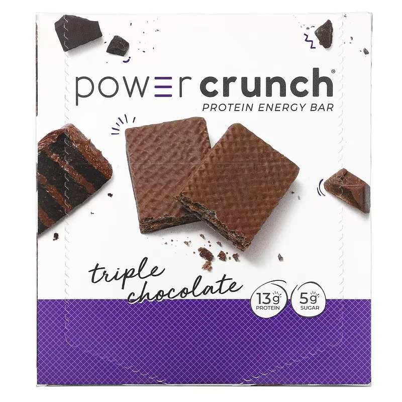 Power Crunch Protein Energy Bar, Triple Chocolate, 12 Bars, 1.4 oz (40 g) Each