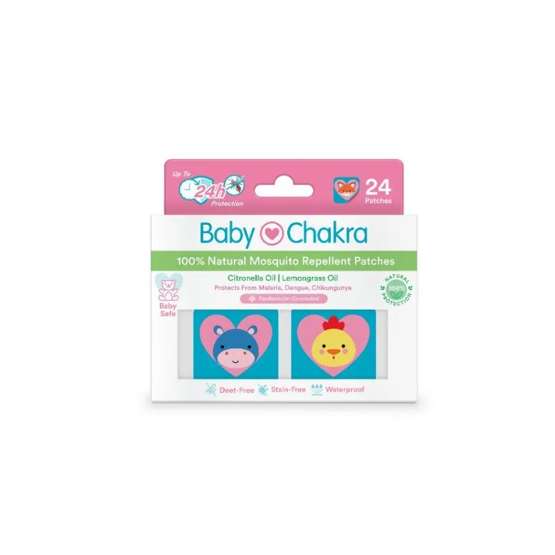 BabyChakra 100% Natural Mosquito Repellent Patches For Babies, With 24 Hour Protection - 24 Patches