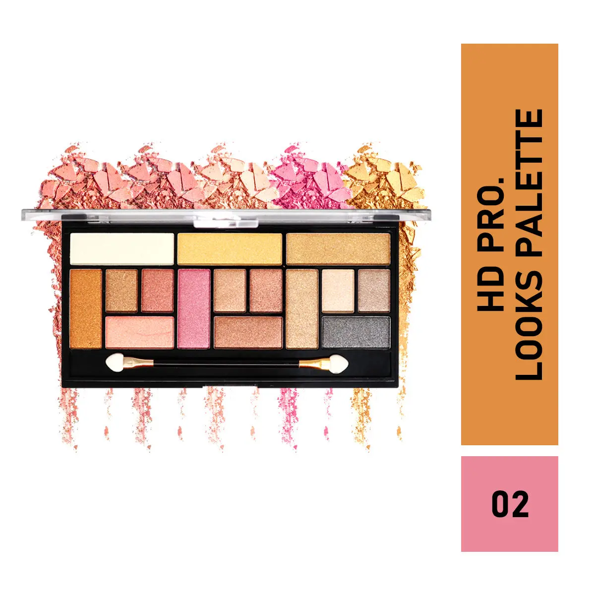 Half N Half HD Pro Looks, Eyeshadow & Highlighter Makeup Kit, Multicolour Palette 02 (26.6g)