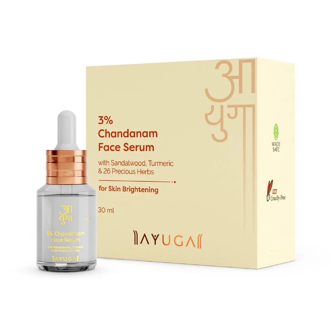 Ayuga 3% Chandanam Skin Brightening Face serum with Sandalwood & Turmeric