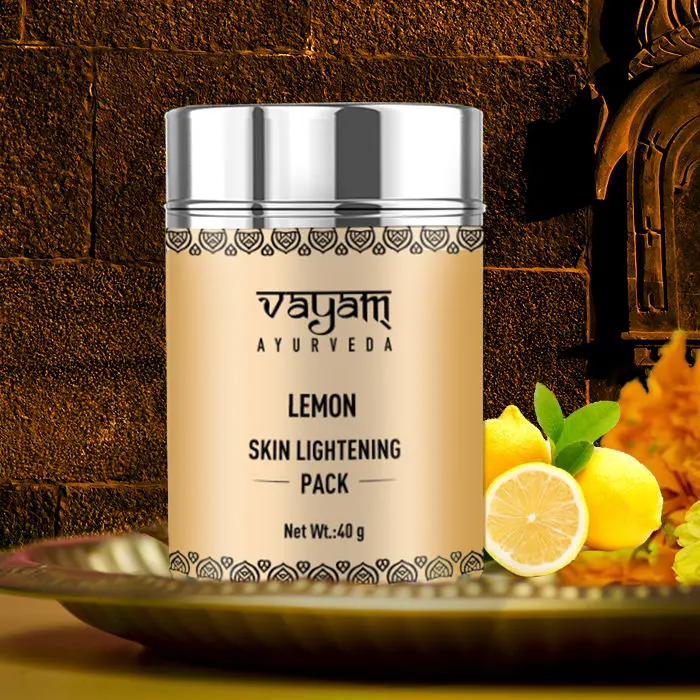 Vayam Ayurveda Skin Lightening Face Pack - Lemon (40 g) | Ayurvedic | Natural | Herbal | Pure | Sulphate free | Paraben Free