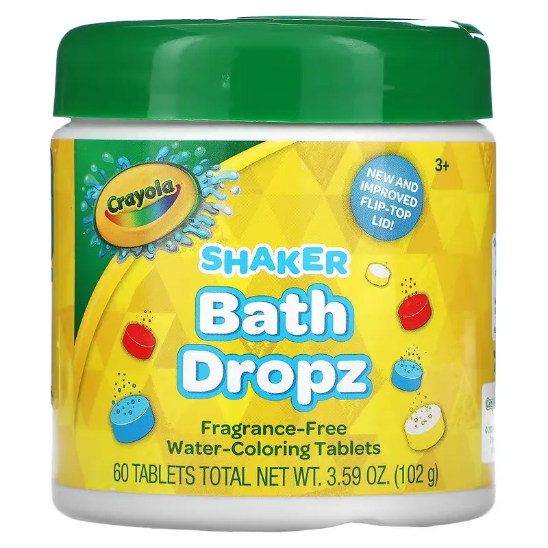 Shaker Bath Dropz, 3+, Fragrance-Free, 60 Tablets, 3.59 oz (102 g)