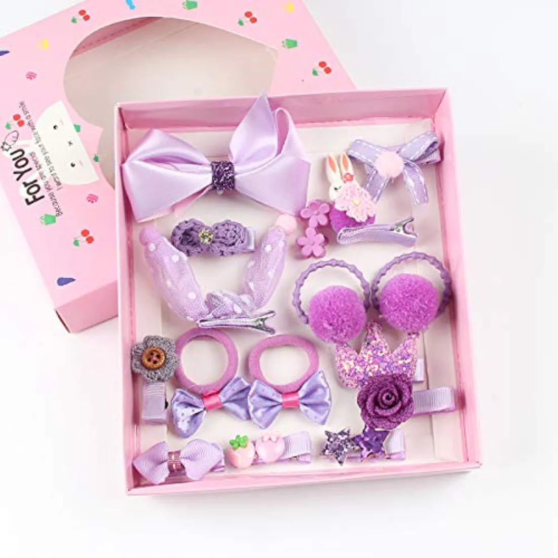 YouBella Hair Jewellery Clip Set (Pack Of 18) Purple Head Band (YBHAIR_41323)