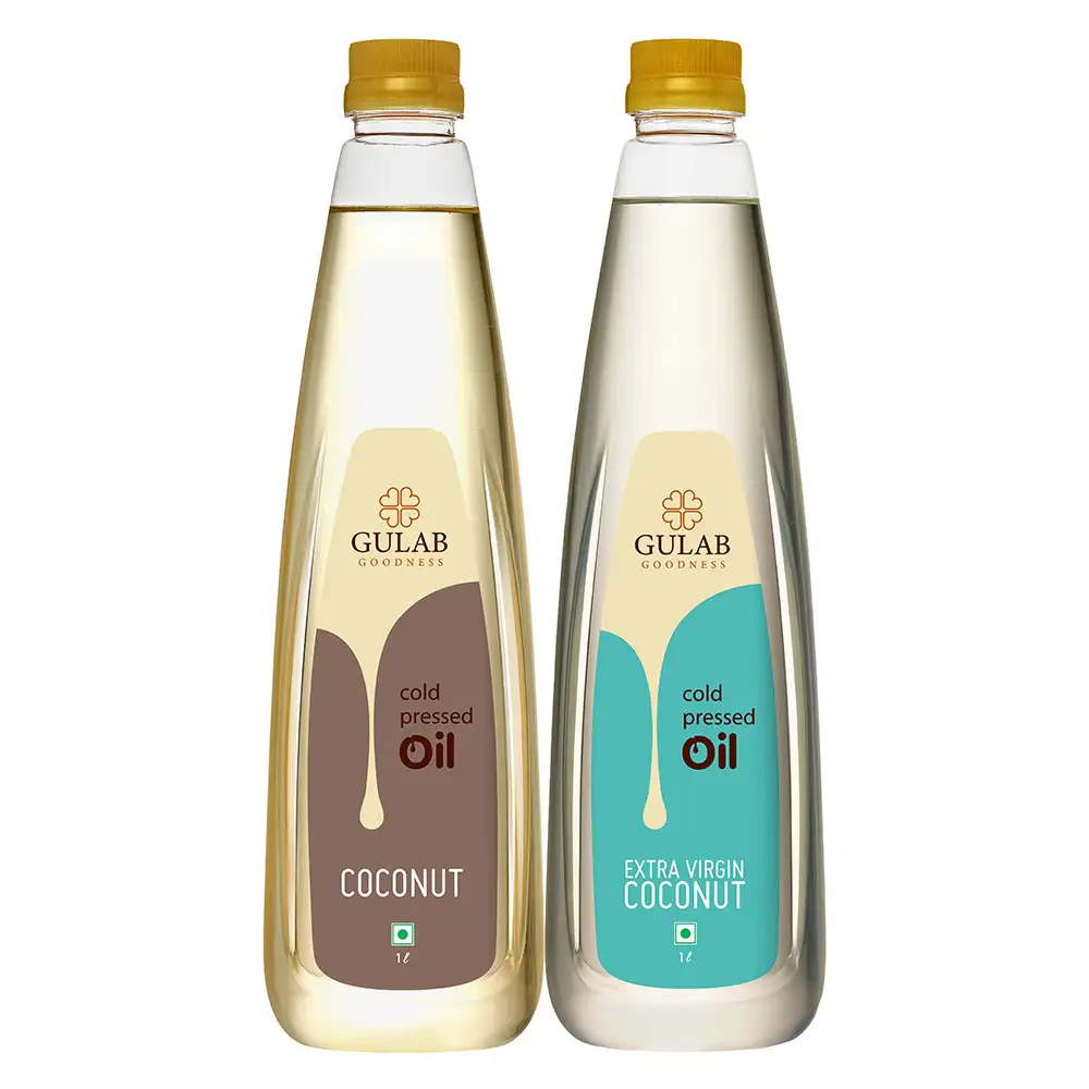 Gulab Cold Pressed Oil Coconut & Extra Virgin Coconut Combo,  1 L