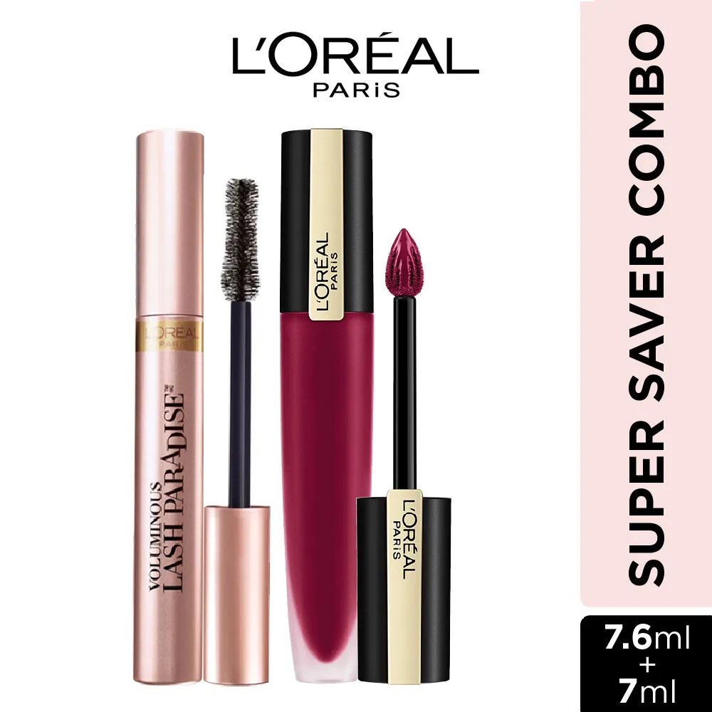 L'Oreal Paris Lip & Eye Kit 3 - Lash Paradise & Rouge Signature 141