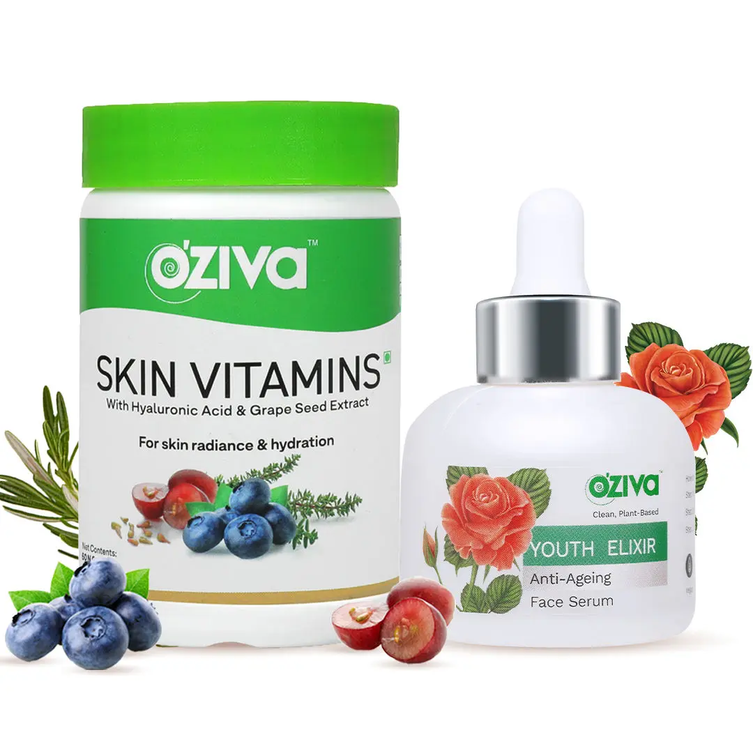 OZiva Anti-Ageing Skincare Routine (Skin Vitamins and Youth Elixir Anti-Ageing Face Serum)