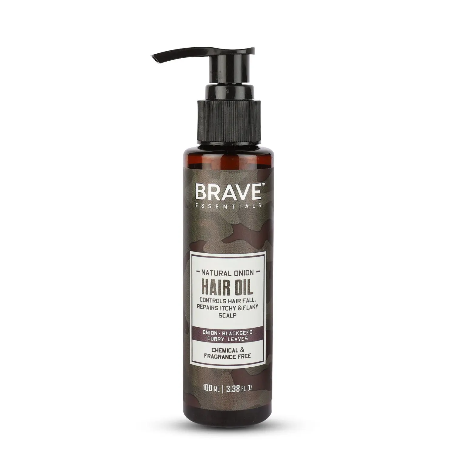 Brave Essentials Natural Onion Hair Oil | 100 ml | Controls Hair Fall; Repairs Itchy & Flaky Scalp