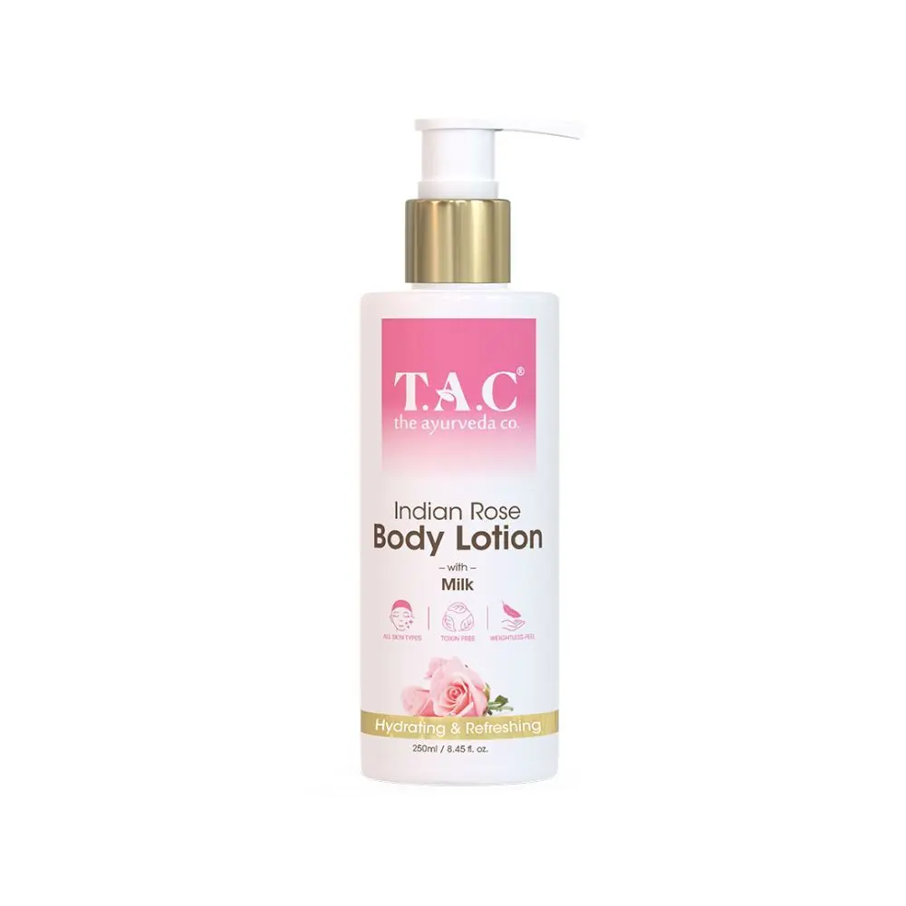 TAC - The Ayurveda Co. Indian Rose Body Lotion with Milk for Hydrating & Refreshing Skin, 250ml