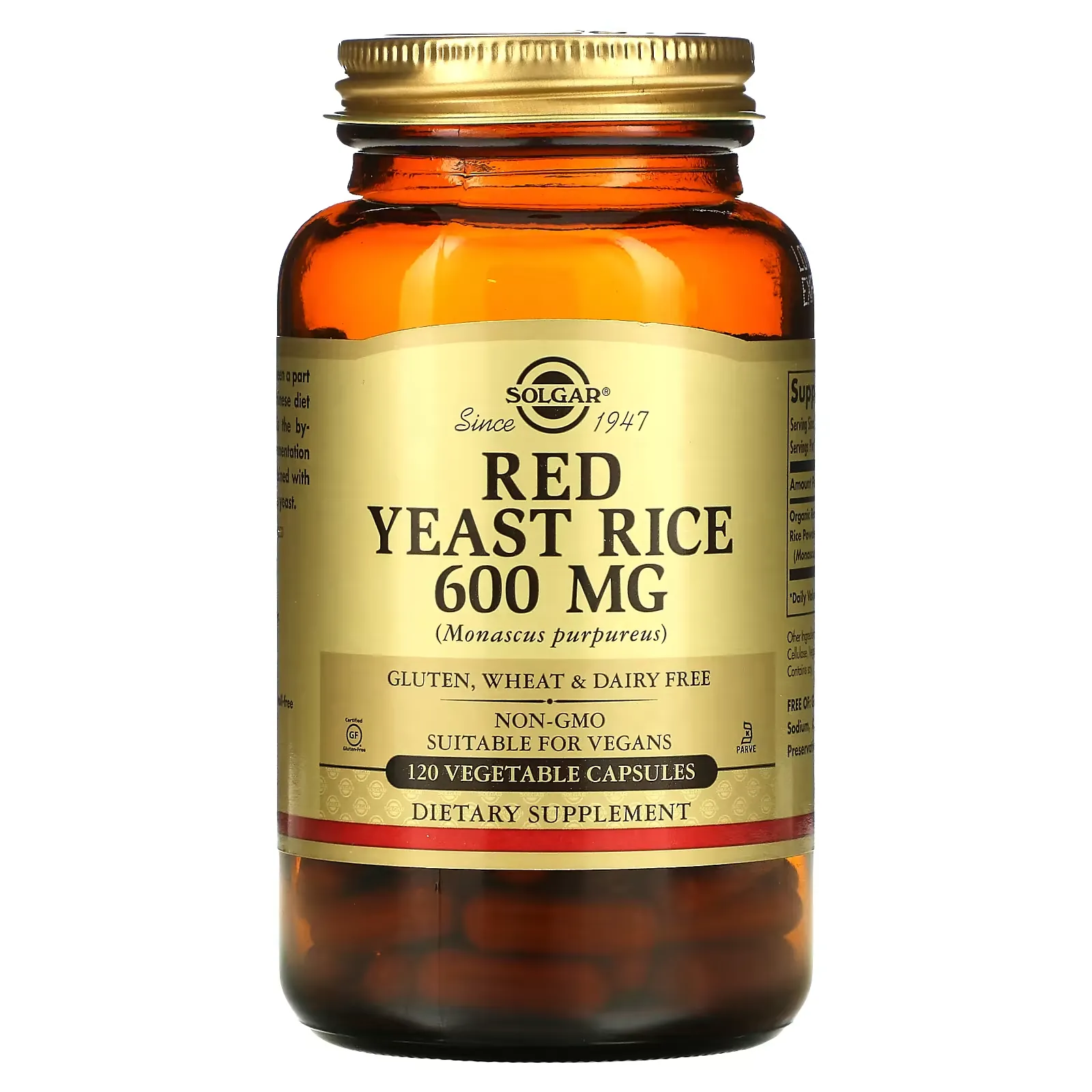 Red Yeast Rice, 600 mg, 120 Vegetable Capsules