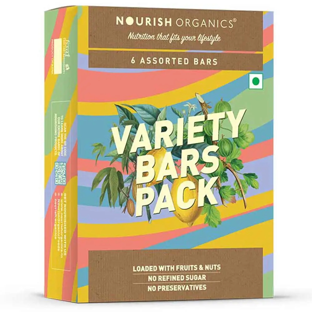 Nourish Organics Variety Bars Pack,  6 bar(s)  Unflavoured