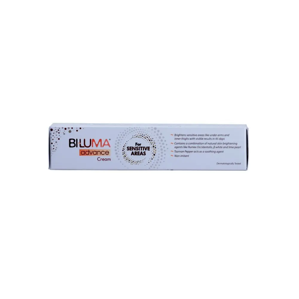 Biluma Advance Sensitive areas brightening cream for even skin tone and glow | Soothes sensitive skin - 25 gm