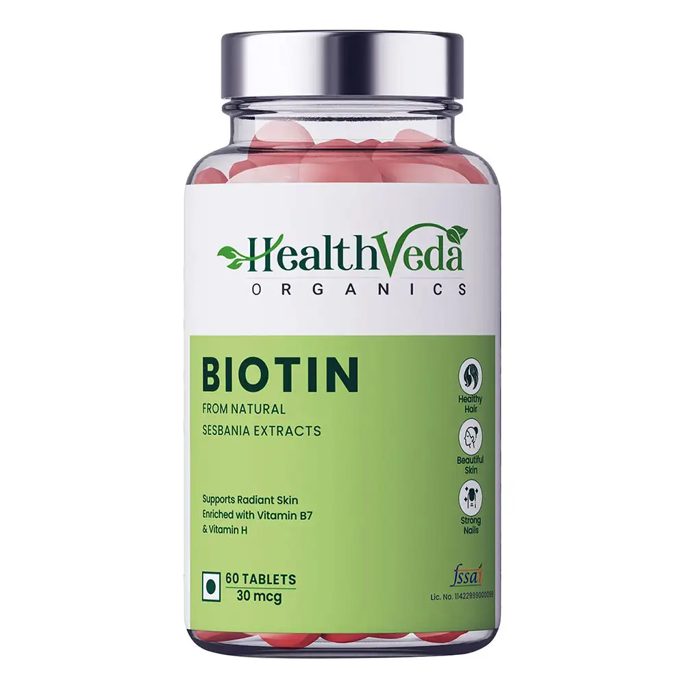 Health Veda Organics Biotin,  60 tablet(s)  Unflavoured