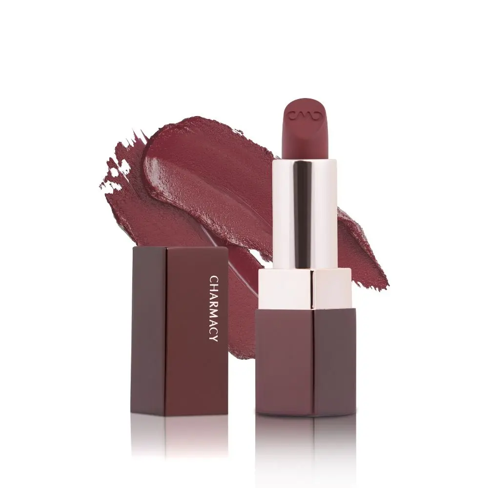 Charmacy Milano Soft Satin Matte Lipstick (Mystic Maroon) - 3.8g, High Coverage, Single Stoke, Hydrating on Lips, Matte In Texture, Glides Smoothly, Vibrant Colors, Non Toxic, Vegan, Cruelty Free