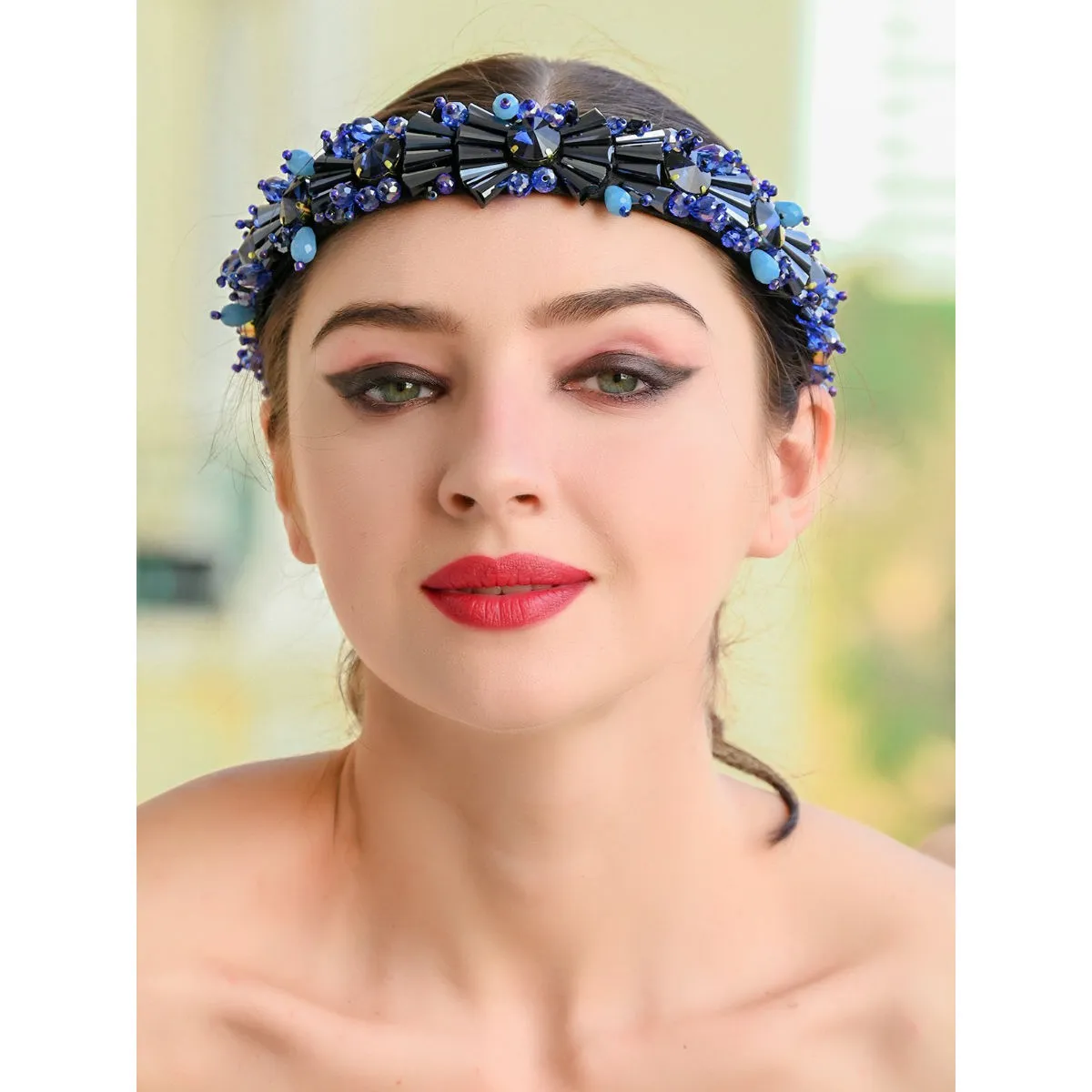 Odette Majestic Blue Crystals Hair Band