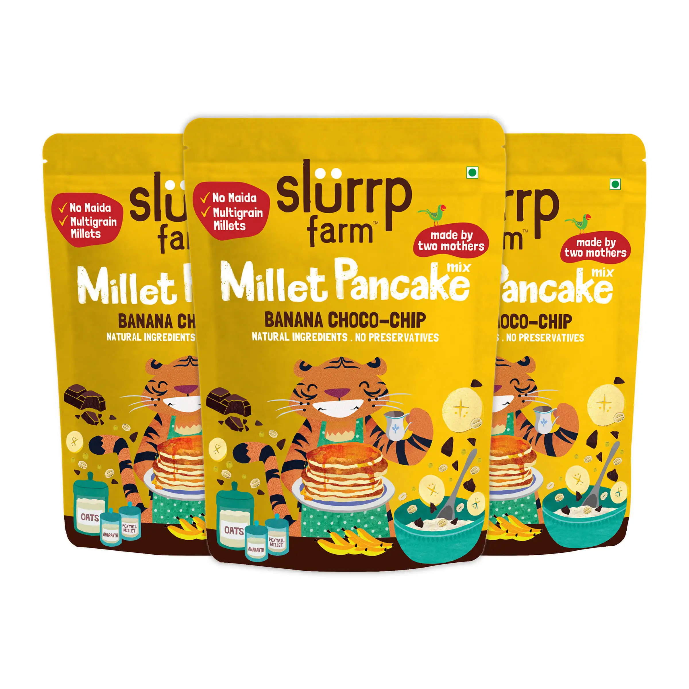 Slurrp Farm Millet Pancake Mix,  Banana Choco-Chip (Pack of 3)  150 g