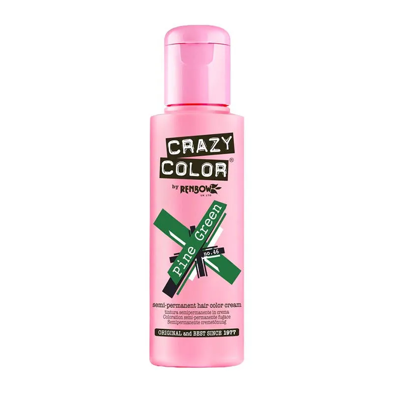 Crazy Color Semi Permanent Hair Color Cream - Pine Green No. 46