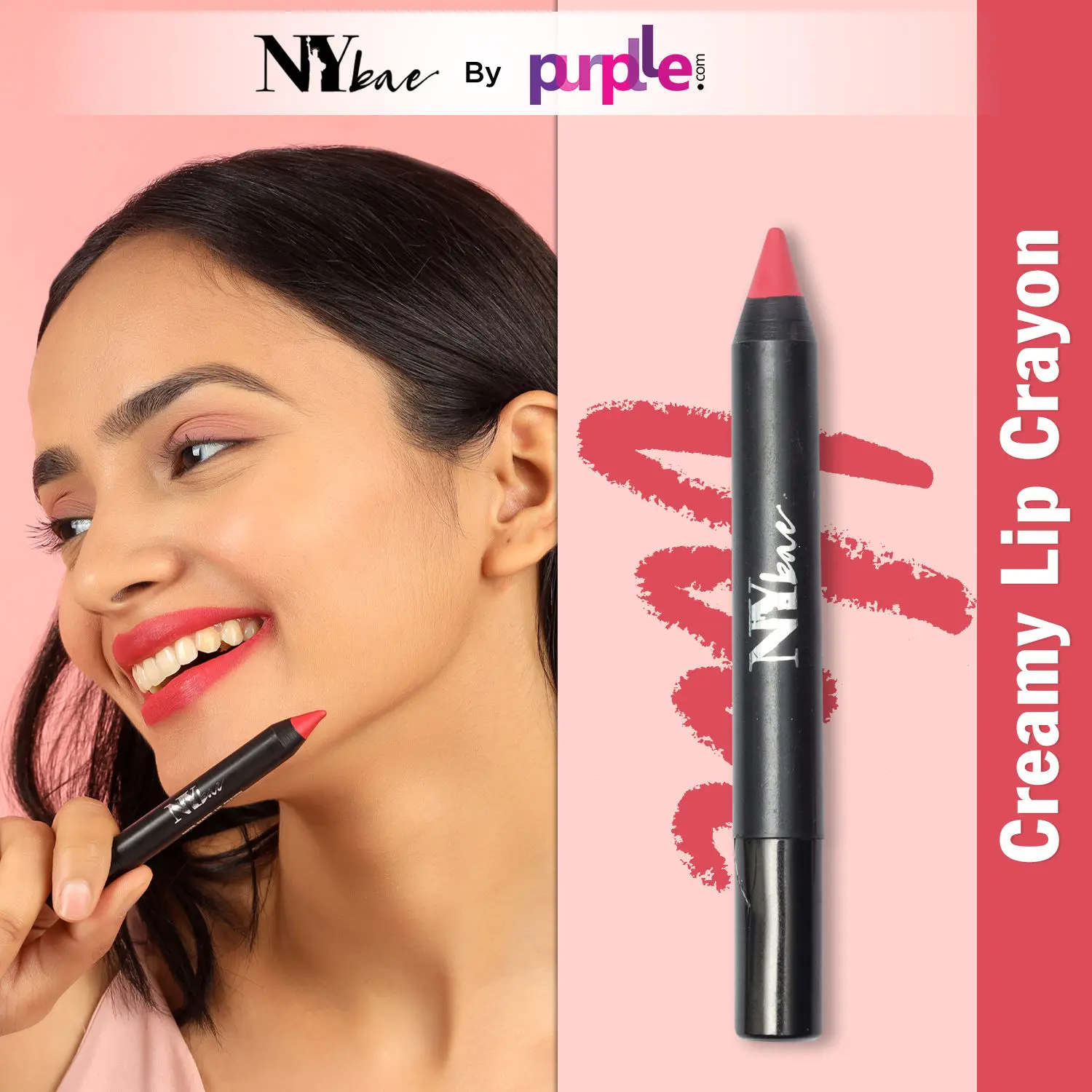 NY Bae Mets Matte Lip Crayon - Gettin' Ready For The Catcher 24 (2.8 g) | Pink | Creamy Matte | Long Lasting Crayon Lipstick | Moisturizing |  SPF Protection