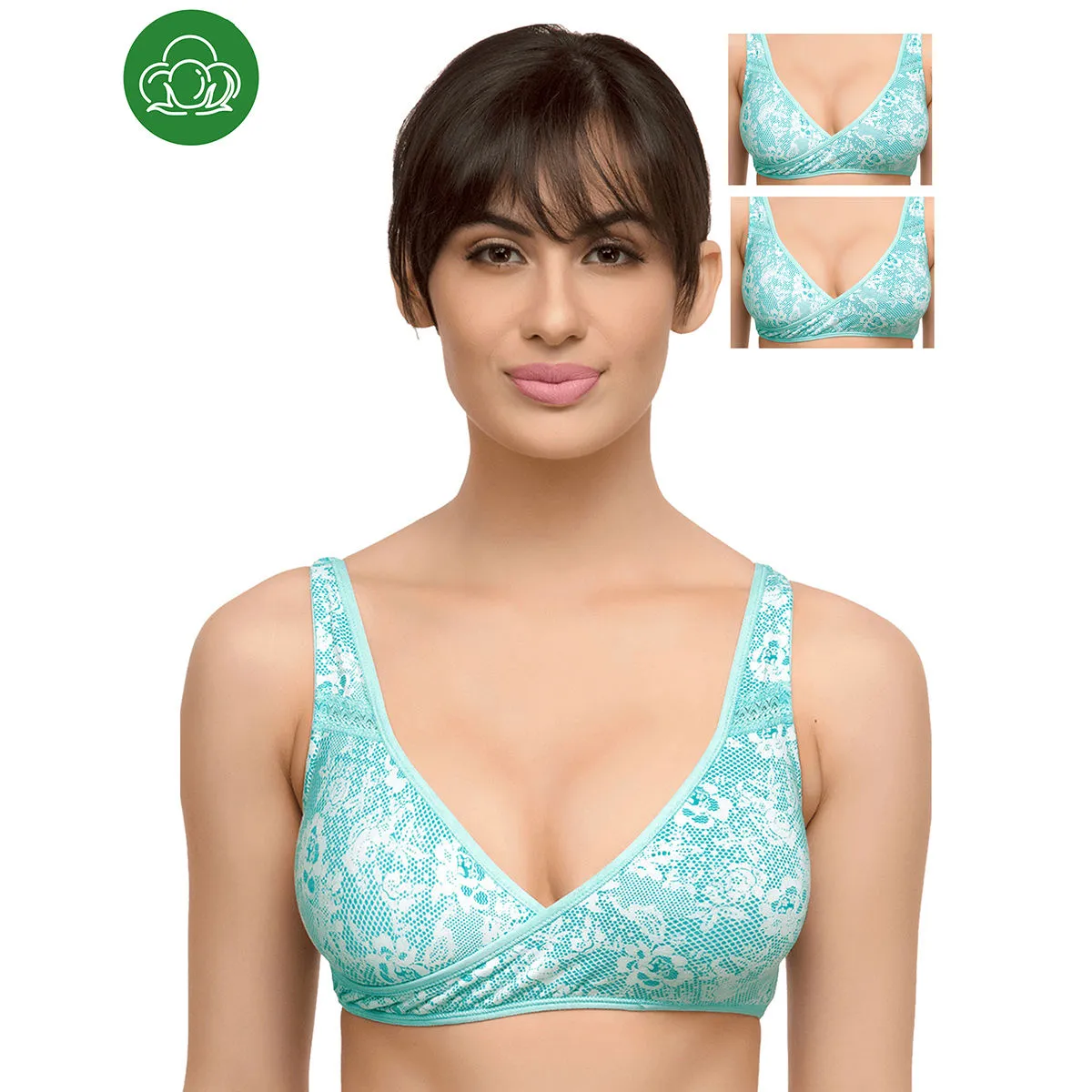 Inner Sense Organic Antimicrobial Sleeping/Feeding Bra Pack Of 3 - Blue