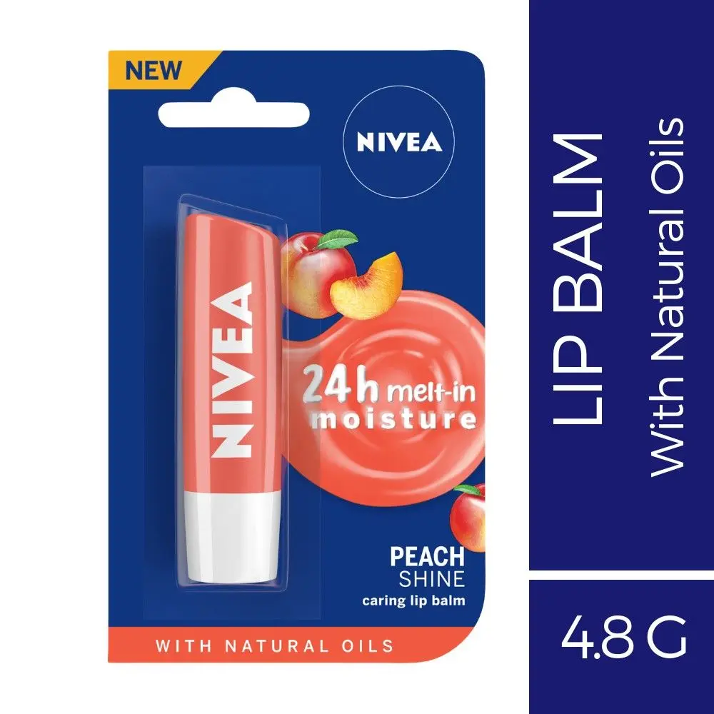 Nivea Lip Balm, Fruity Peach Shine (4.8 g)