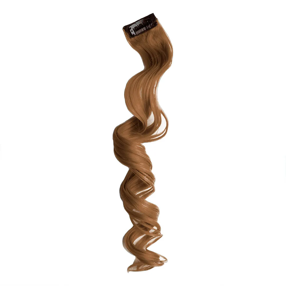 Streak Street Golden Brown Curly Clip-On Strands