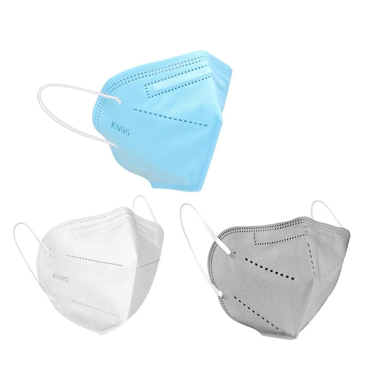 OOMPH Pack Of 3 Kn95/n95 Anti-pollution Reusable 5 Layer Mask Color: Blue,grey,white