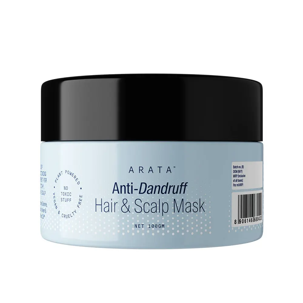 Arata Anti-Dandruff Hair And Scalp Mask | For All Hair Types | With Tea Tree Oil, CutiBiome CLR™, Shea Butter | For Itchy, Dry & Flaky Scalp