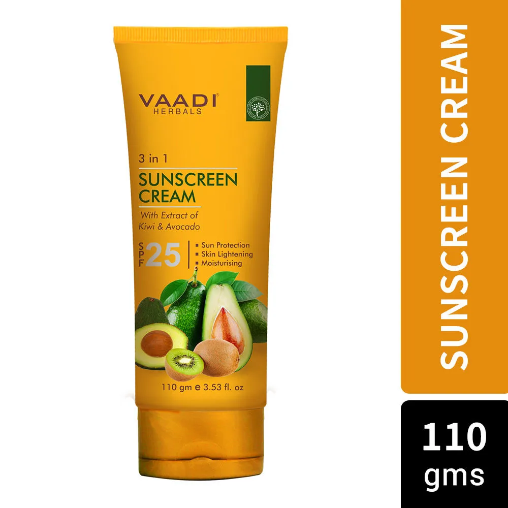 Vaadi Herbals 3 In 1 Sunscreen Cream with Extract Of Kiwi & Avocado