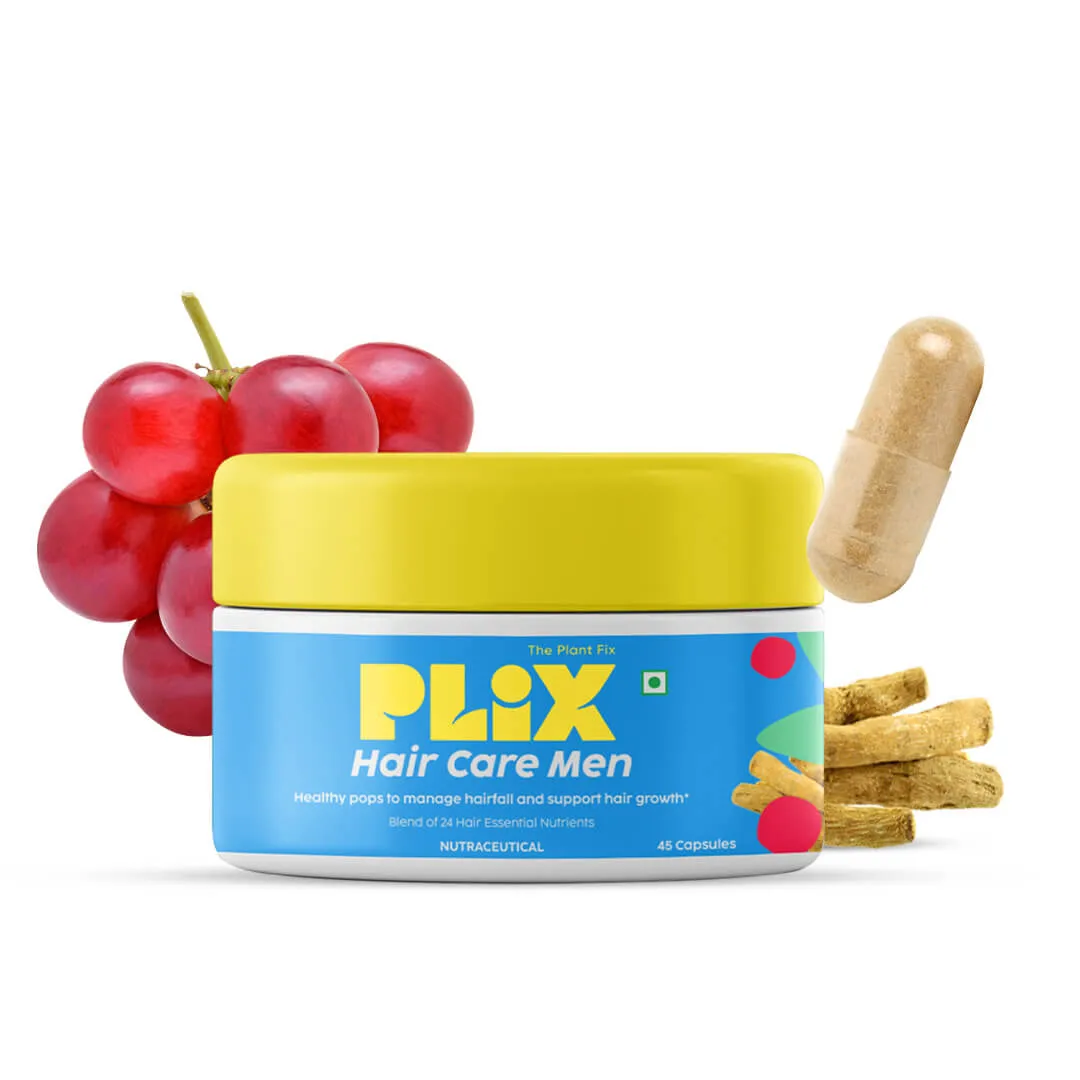 Plix Hair Care Capsules For Men With Ashwagandha - Contains DHT Blockers - Prevents Hair Fall