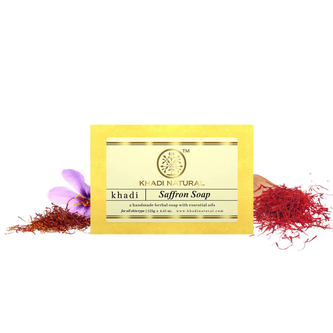 Khadi Natural Saffron Handmade Soap| Reduce Blemishes & Dark Spots - (125gm)