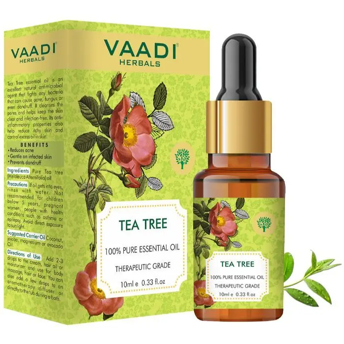 Vaadi Herbals Tea Tree Essential Oil - Reduces Acne, Prevents Dandruff & Hairfall