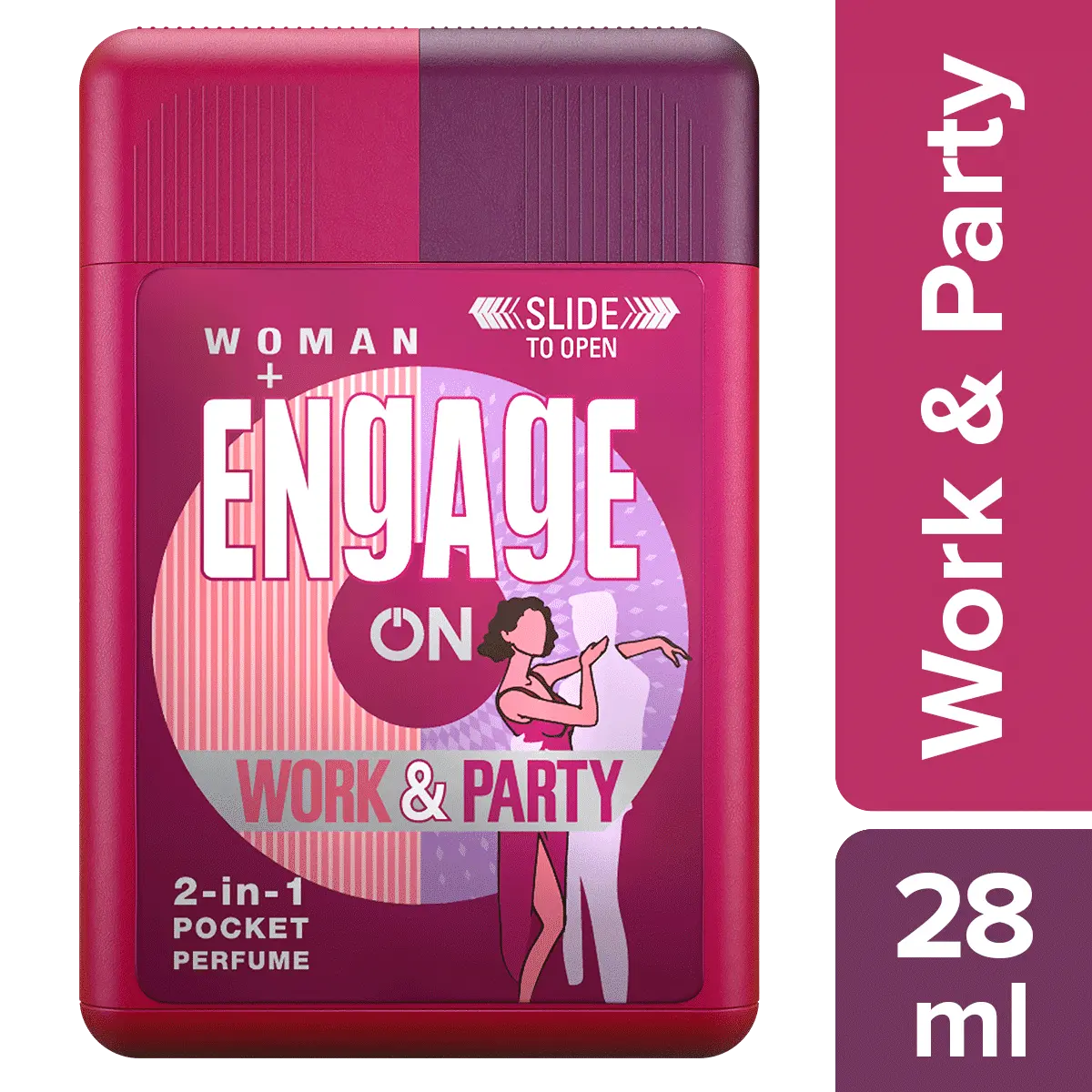 Engage ON 2-in-1 Pocket Perfume for Women, Skin Friendly, 28 ml)