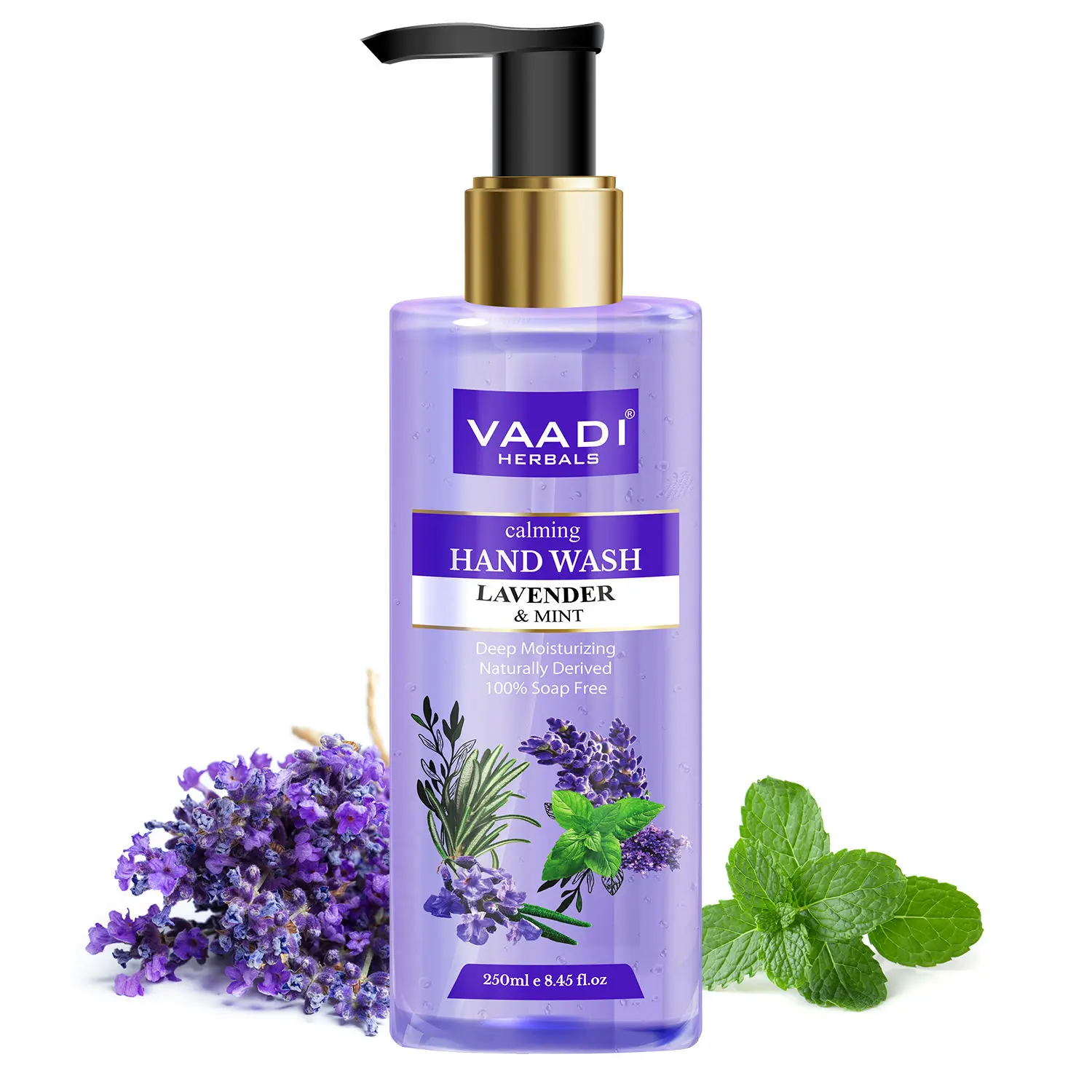 Vaadi Herbals Calming Lavender & Mint Hand Wash - Deep Moisutirizing (250 ml)