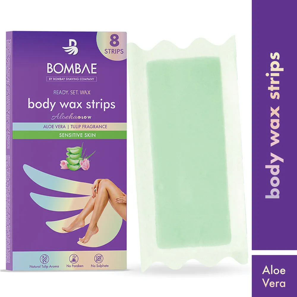 Bombae Women Full Body Wax Strips For Sensitive Skin- (8+2 Strips)