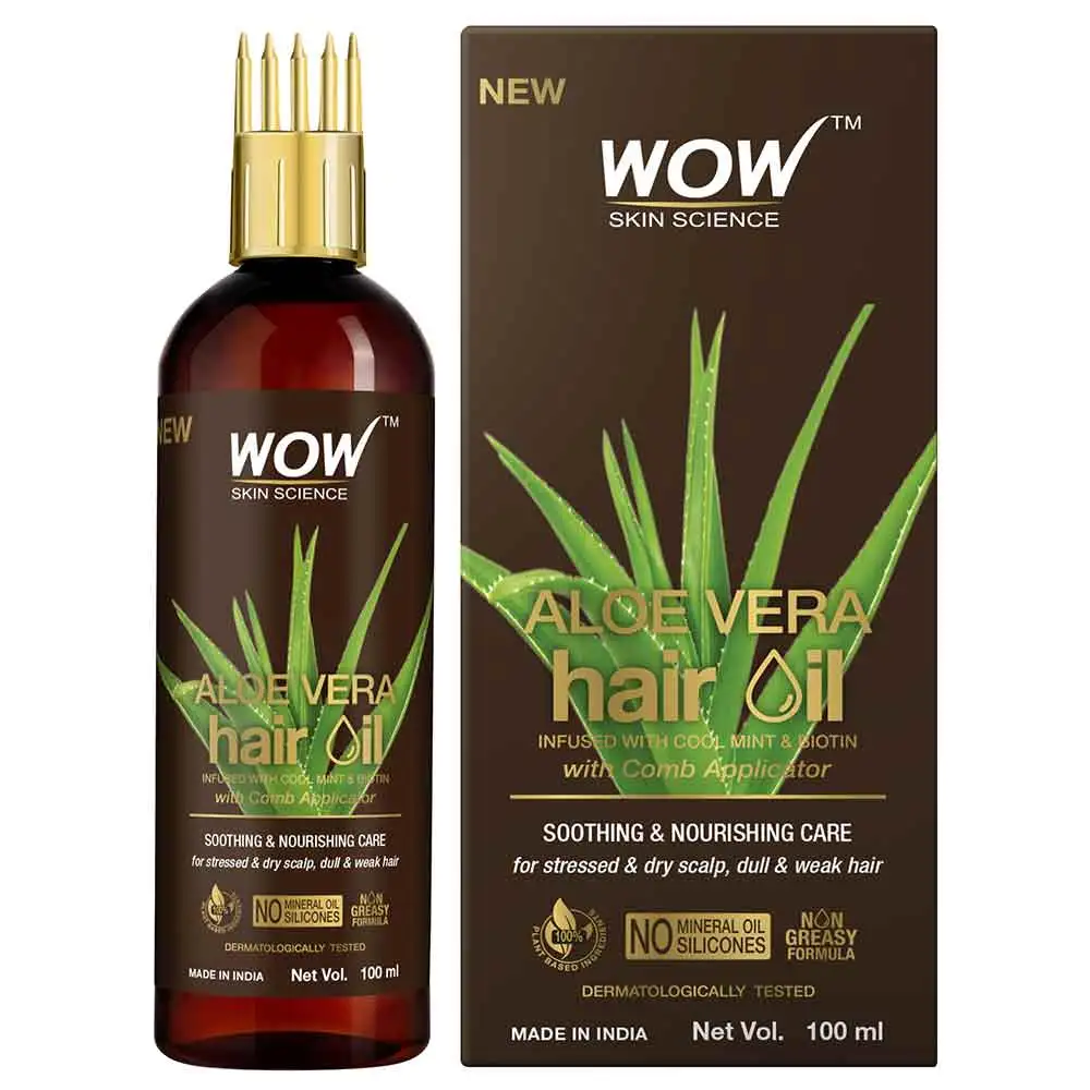 WOW Skin Science Aloe Vera Hair Oil,  100 ml  with Comb Applicator